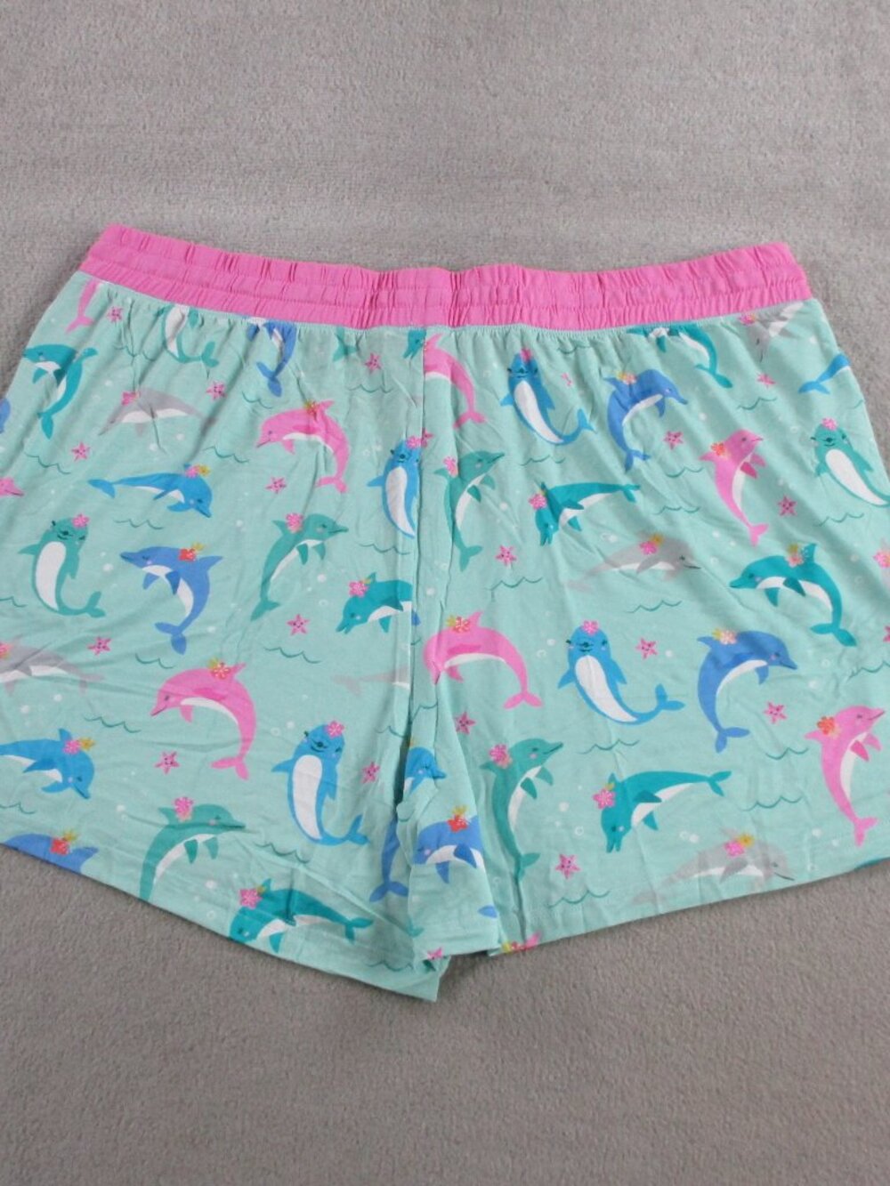 Little Sleepies Pajama Shorts Womens XL Pink Blue Dolphin Dance Loungewear PJs - Picture 2 of 7
